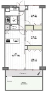 【３ＬＤＫ】専有面積６１．８２㎡、バルコニー面積７．３３㎡